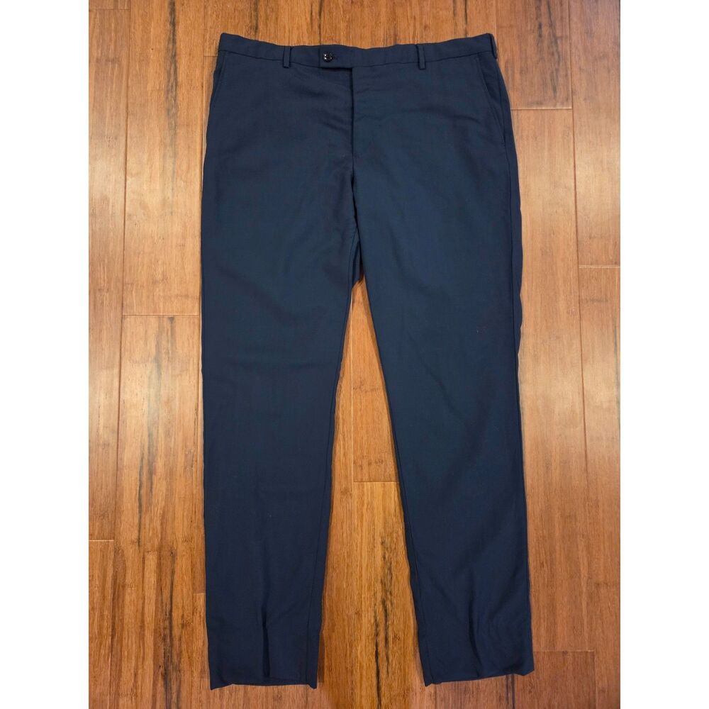 Calvin Klein Mens Size 38 Wool Blend Dress Pants Navy 32 Inseam Flat Front